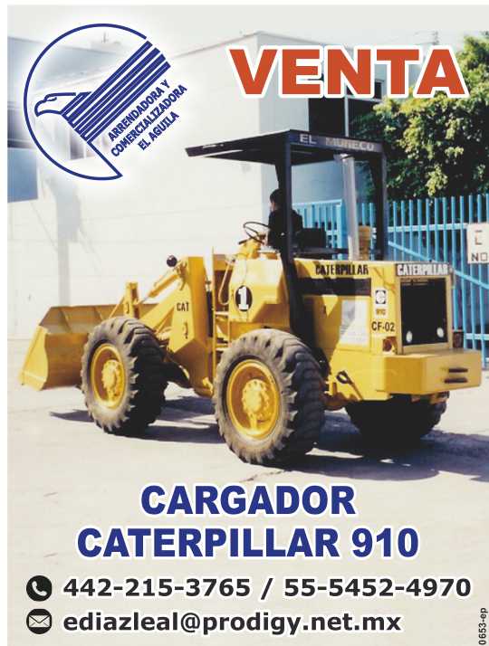 Venta de Cargador Caterpillar 910. Contamos con mas Equipo Pesado en Venta o Renta.