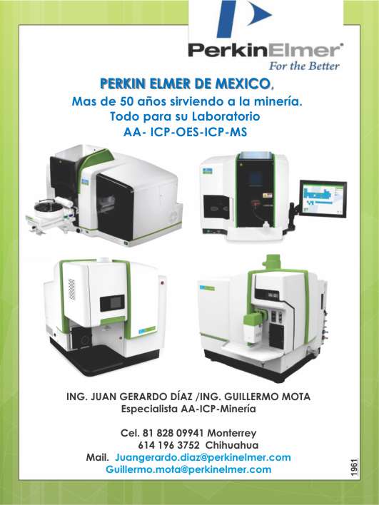 Perkin Elmer Mexico. Presente siempre en la mineria con instrumentos ultrasonicos, espectroscopios, laboratorio de control de calidad, tiene todo para su laboratorio.