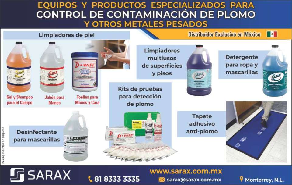 Specialized Equipment and Products for Control of Lead and Other Heavy Metal Contamination. Skin Cleaners, Multipurpose Surface and Floor Cleaners, Laundry Detergent and Markers