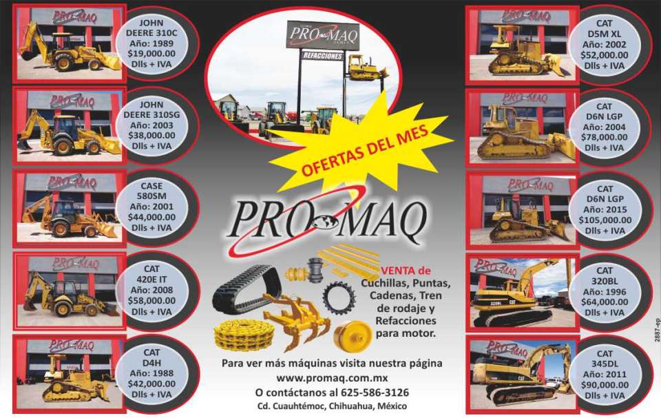 Global Pro-Maq venta de maquinaria, accesorios y refacciones. Ofrecemos Maquinas de calidad y servicio de excelencia, fabricacion de aditamentos para maquinaria pesada.