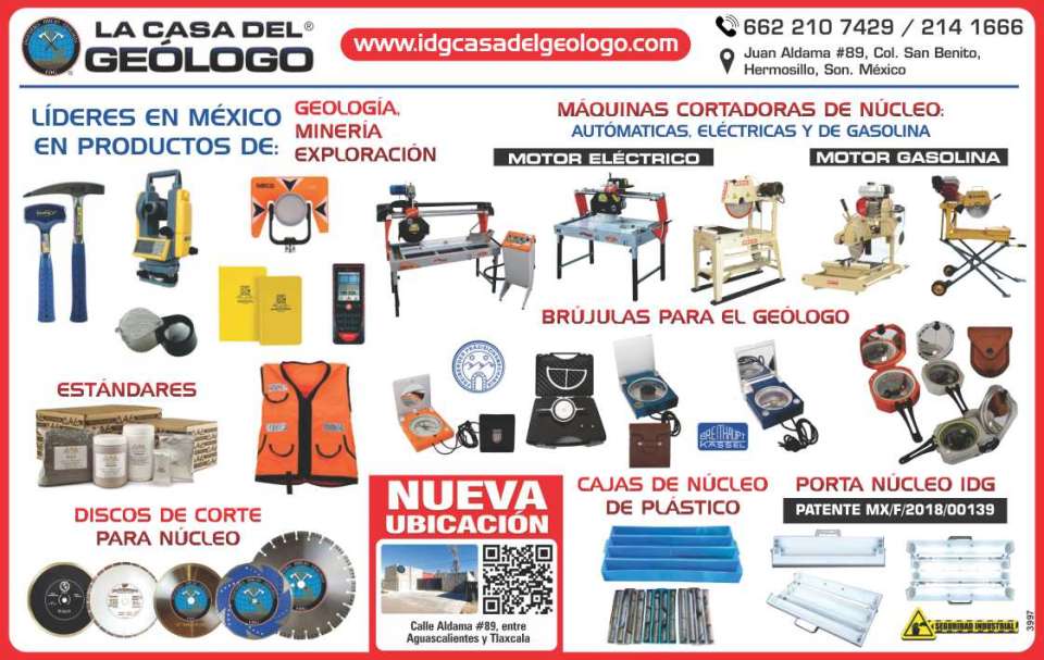 Geologist Compasses, Plastic Core Boxes, IDG Core Holders, Core Cutting Discs, Standard Products for Mining, Geology and Exploration.