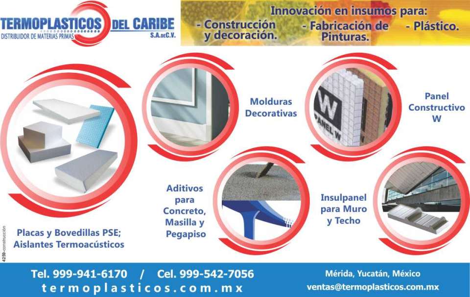 PSE Casings, Plates and Vaults; Thermoacoustic Insulators, W Construction Panel, Additives for Concrete, Putty and Glue Floor, Insulpanel for Walls and Roofs. Decorative Moldings. Paintings.