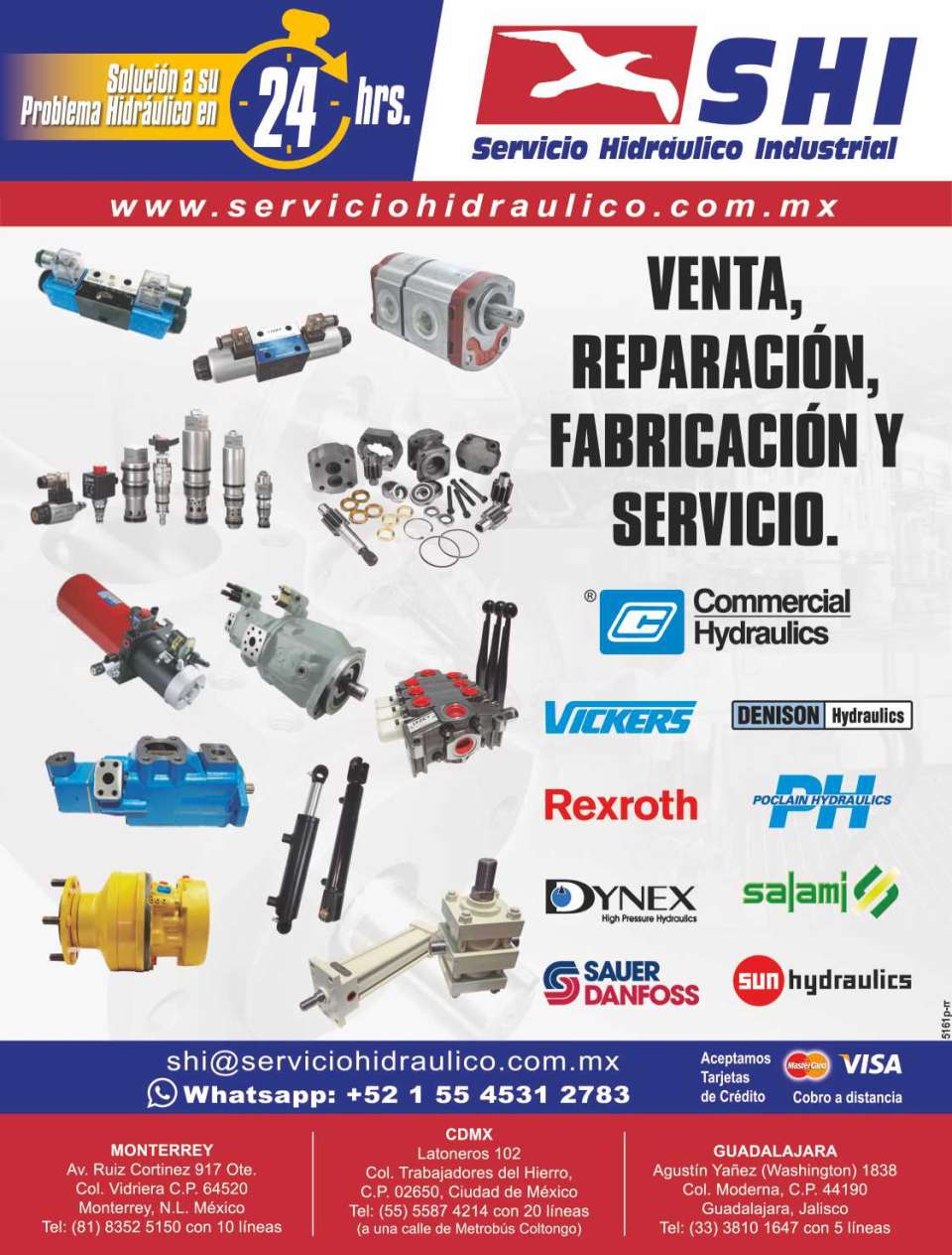 Electrovalvulas, Bombas de Paletas, Bombas de Engranes, Filtros. Venta, Reparacion, Servicio y Fabricacion. Servicio Hidraulico Industrial, Bombas Hidraulicas