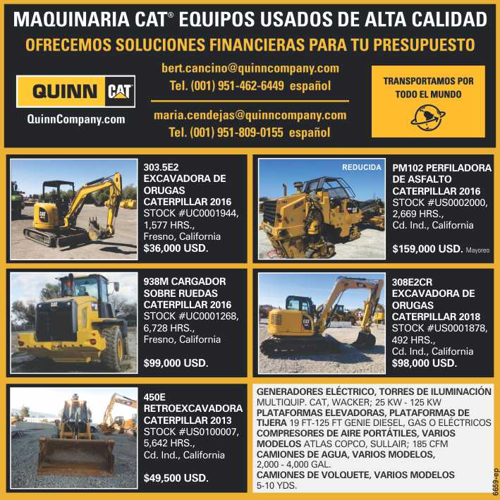 Maquinaria CAT equipos usados de alta calidad. Ofrecemos soluciones financieras para tu presupuesto. Transportamos por todo el mundo.