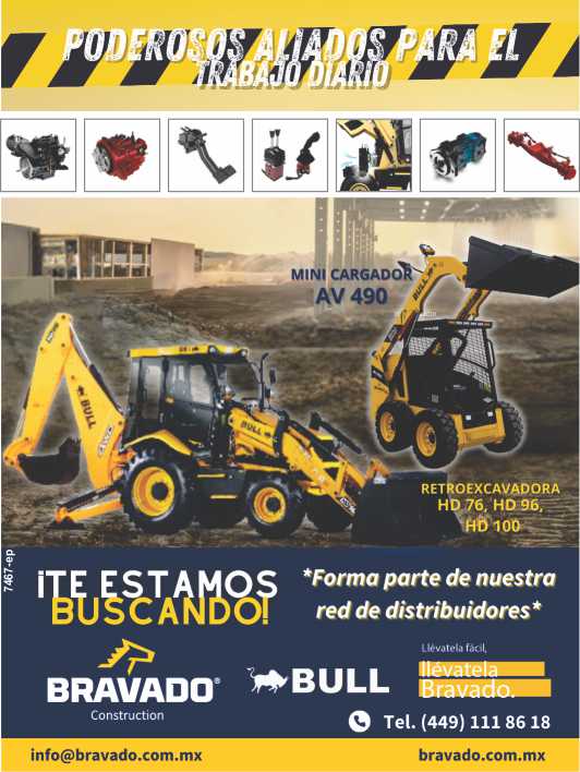 Bravado Construction Poderosos aliados para el trabajo diario. Retroexcavadora HD76, HD96, HD100. ¡Te estamos buscando! Forma parte de nuestra red de Distribuidores.