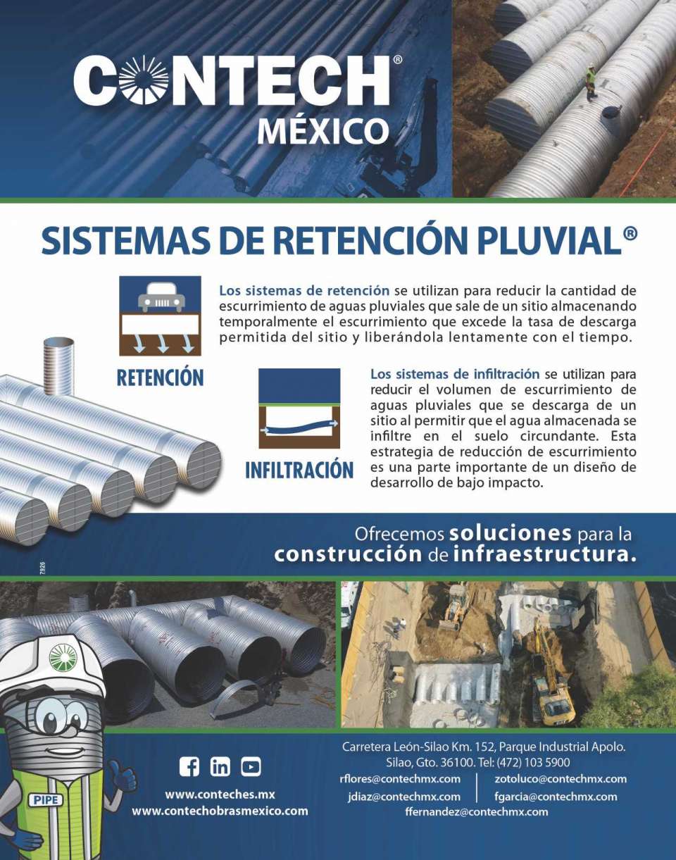 Sistema de Retencion Pluvial, Hel-Cor Contech, tubos de metal corrugado para desagÃ¼es, alcantarillado pluvial, puentes pequeÃ±os, retencion de aguas pluviales, etc.