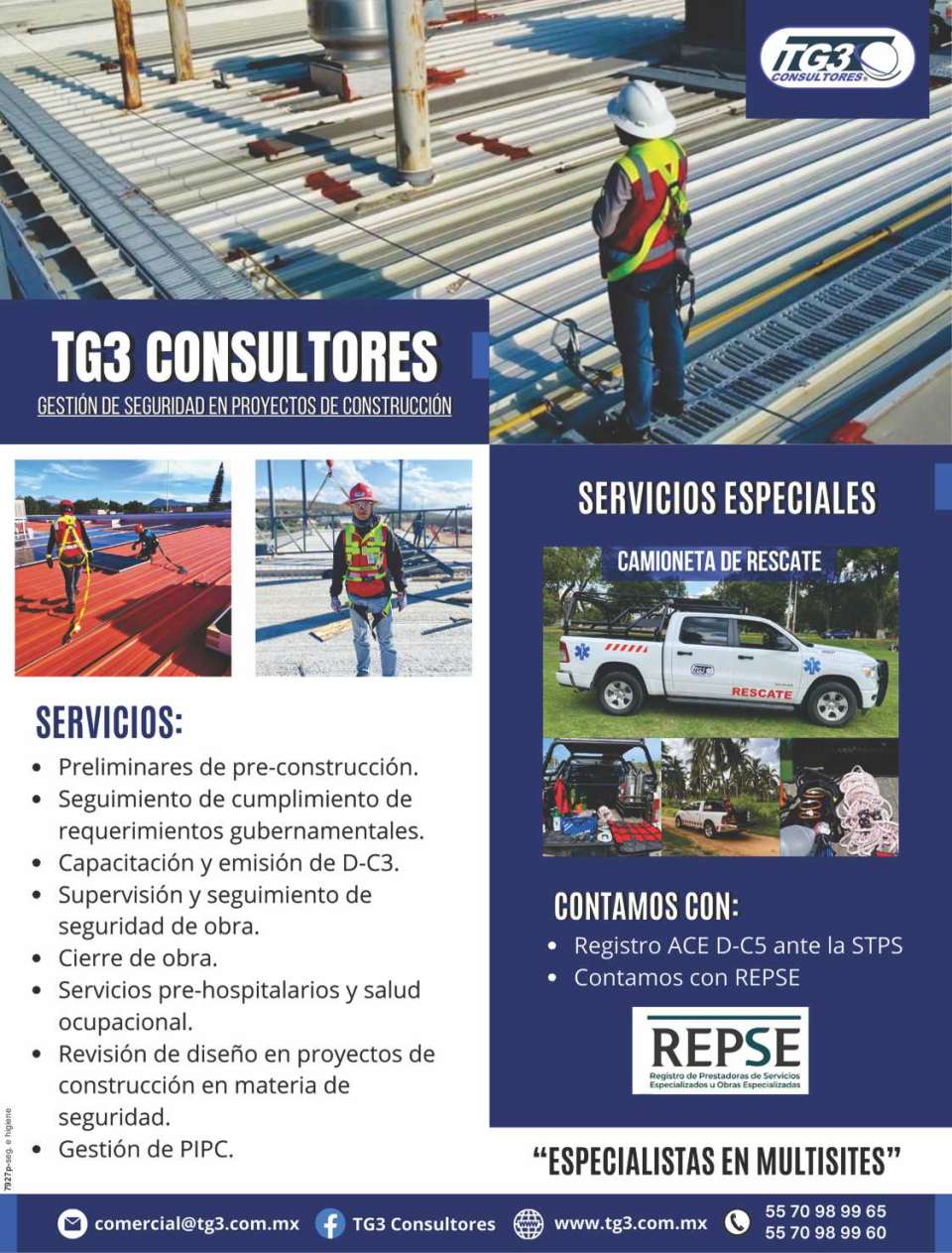 Gestion de Seguridad en Proyectos de Construccion, Servicios Especiales. Preliminares de Pre Construccion, Seguimiento de cumplimiento de requerimientos gubernamentales. Cierre de obra.