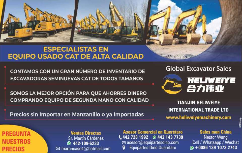 Especialistas en Equipo Usado CAT de Alta Calidad. Contamos con Inventario de Excavadoras Seminuevas CAT de todos tamaños. Precios sin Importar en Manzanillo o ya Importadas.