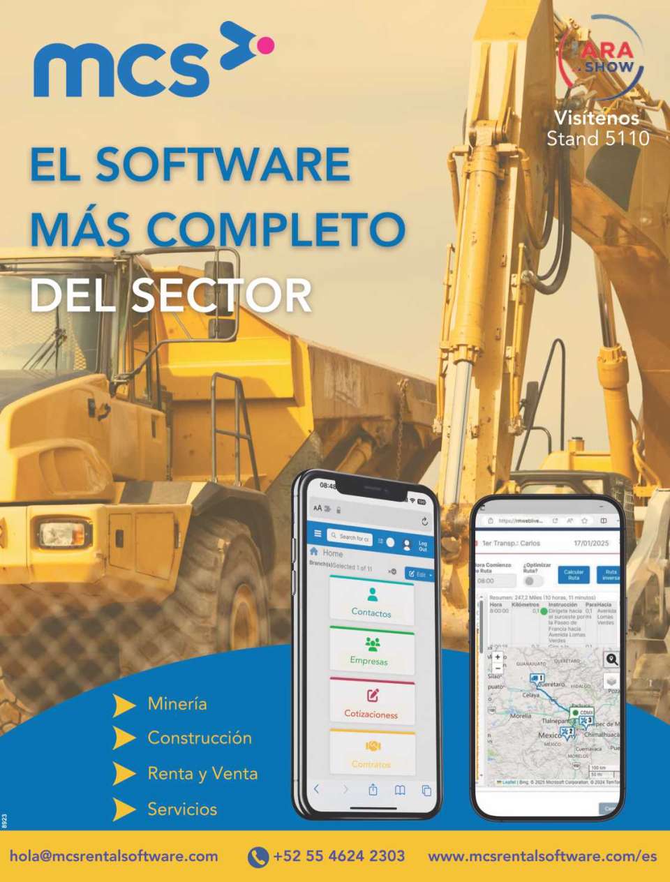 El software mas completo del sector para control en la renta de maquinaria para construccion y mineria.